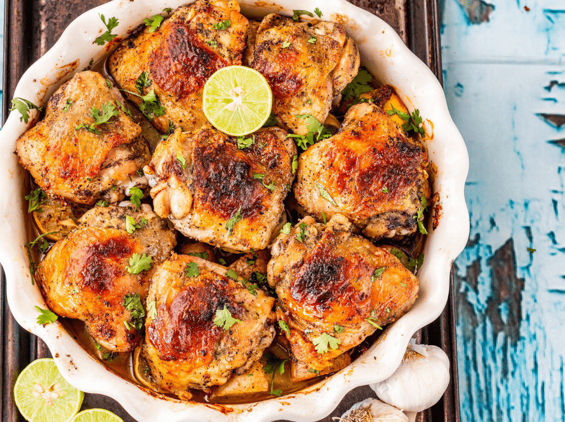 Baked Chicken Thighs with a Middle Eastern Flavor—Baharat